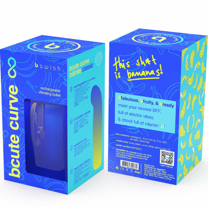 B Swish - Bcute Curve Infinite Classic Edicion Limitada Vibrador Recargable Silicona Azul