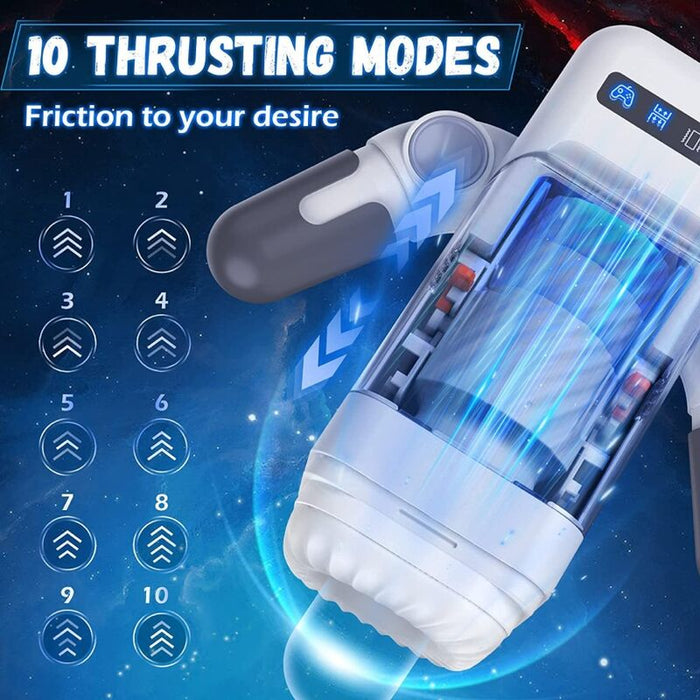 Masturbador  Game Cup  Masculino Con Vibración Y Función Calor Con Soporte Para Móviles - Negro