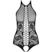 Passion - Bs094 Bodystocking Negro Talla Única