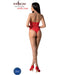 Passion - Bs094 Bodystocking Rojo Talla Única