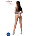 Passion - Bs094 Bodystocking Blanco Talla Única