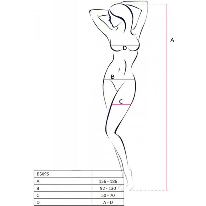 Passion - Bs095 Bodystocking Blanco Talla Unica