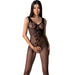 Passion - Bs098 Bodystocking Negro Talla Única