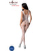 Passion - Bs098 Bodystocking Blanco Talla Única