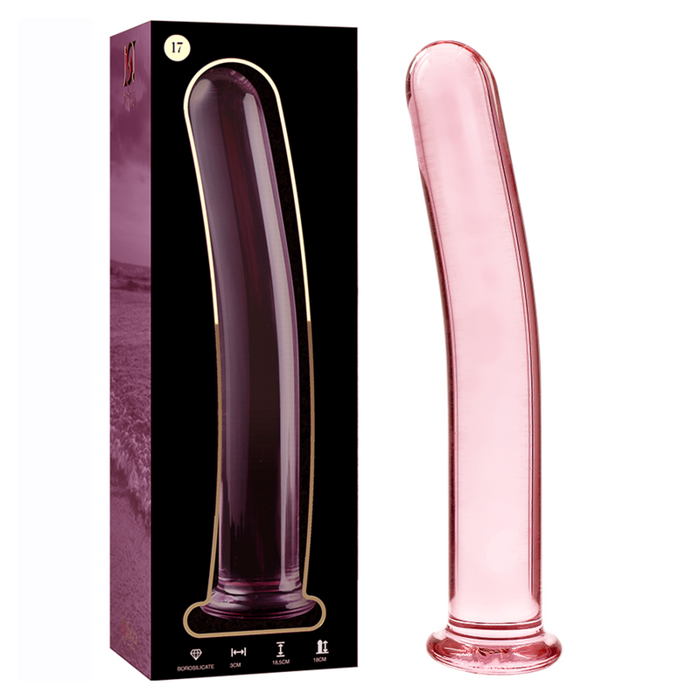 Dildo Cristal Nebula Series By Ibiza - Modelo 17  Borosilicato 18.5 X 3 Cm Rosa