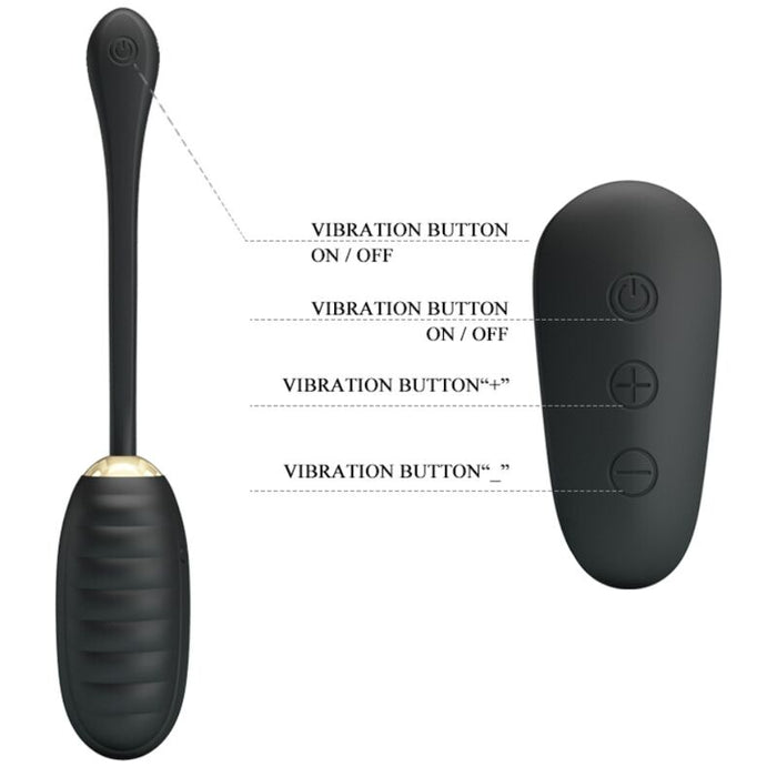 Pretty Love - Doreen Huevo Vibrador De Lujo Recargable Negro Control Remoto