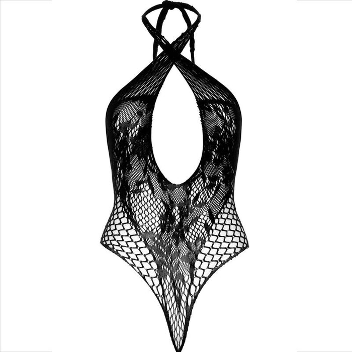Leg Avenue - Teddy Halter Con Encaje Negro
