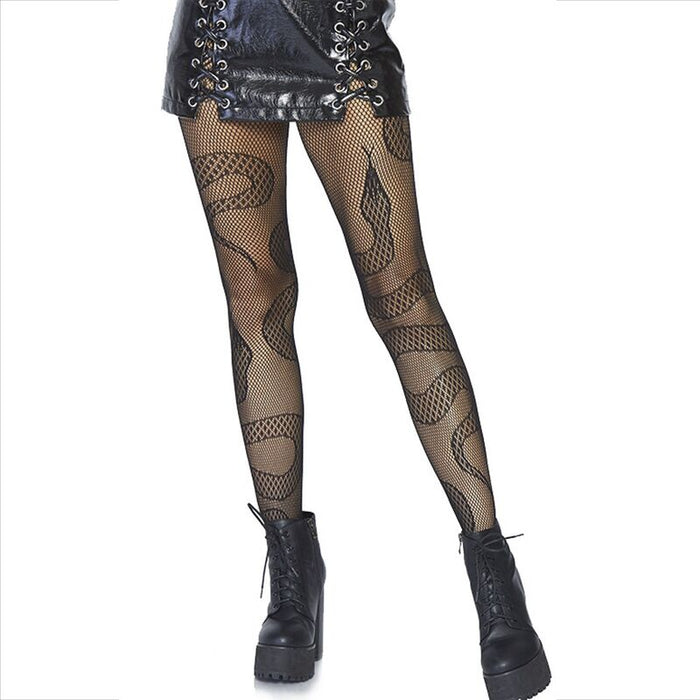Leg Avenue - Medias De Red Serpientes Negro