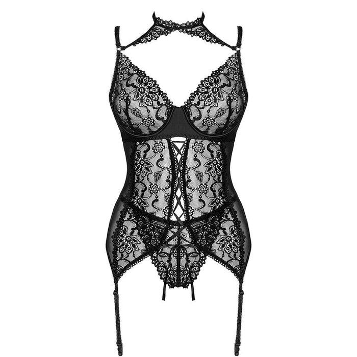Livco Corsetti Fashion - Giellandra For The Senses Collection Corset + Panty Negro S/M