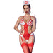Chilirose - Cr 4631 Body Enfermera Crotchless Rojo L/xl