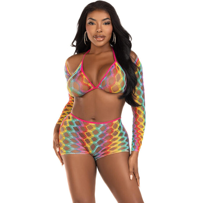 Leg Avenue  Set Tres Piezas Multicolor