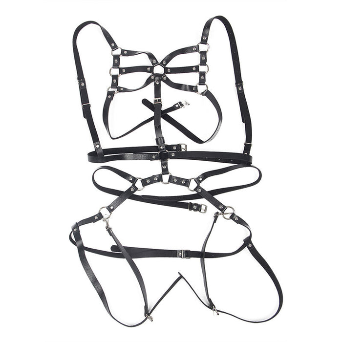 Subblime - Arnés De Cuerpo Correas Ajustable Cuero Negro Talla Única