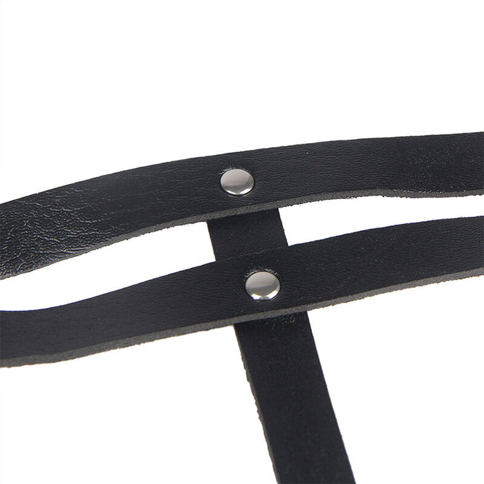 Subblime - Cinturon De Cadenas Anillas Cuero Negro Talla Única