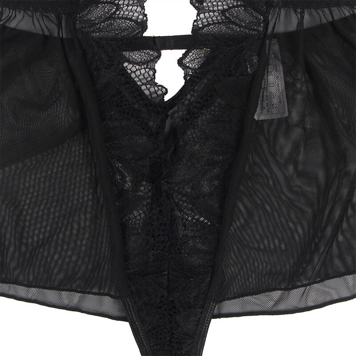 Subblime - Teddy Cuello Halter Espalda Descubierta Encaje Negro S/m