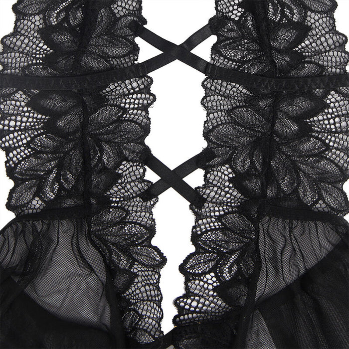 Subblime - Teddy Cuello Halter Espalda Descubierta Encaje Negro L/Xl