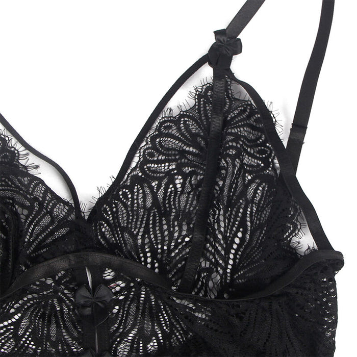 Subblime - Babydoll Con Tirantes Ajustables De Encaje Negro S/M