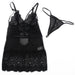 Subblime - Babydoll Con Tirantes Ajustables De Encaje Negro L/xl