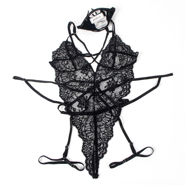Subblime - Disfraz Policia Body Encaje Negro L/Xl