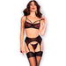 Chilirose - Cr 4693 Set Cuatro Piezas Rojo/negro S
