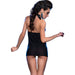 Chilirose - Cr 3859 Babydoll & Tanga Negro/azul S/m