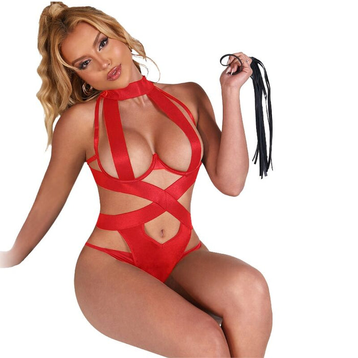 Subblime - Body Halter Sexy Con Arnés Rojo L/xl