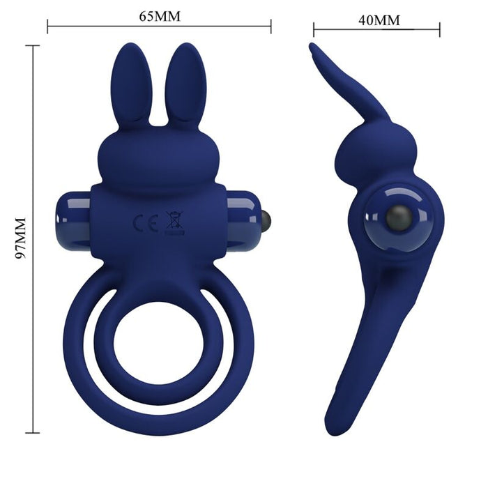 Pretty Love - Darey Doble Anillo Vibrador Rabbit Azul