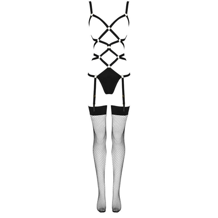 Livco Corsetti Fashion - Thiara Lc 20213 Set Body + Medias Negro S/M