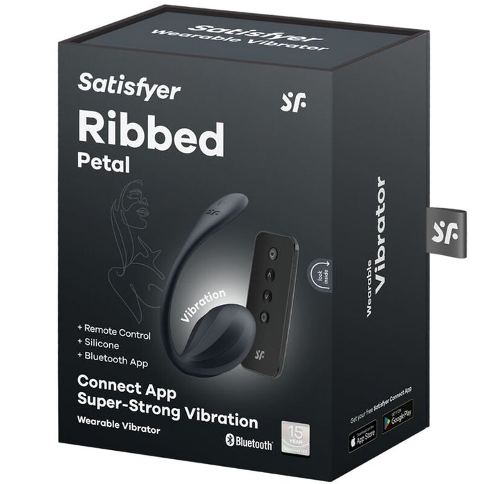 Satisfyer - Ribbed Petal Estimulador Punto G Control Remoto Negro App Gratuita