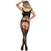 Subblime - 951900 Bodystocking Crotchless De Rejilla Con Copa Y Hombros Abiertos Negro Talla Única