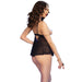 Chilirose - Cr 4715 Set Babydoll Cuatro Piezas Negro S