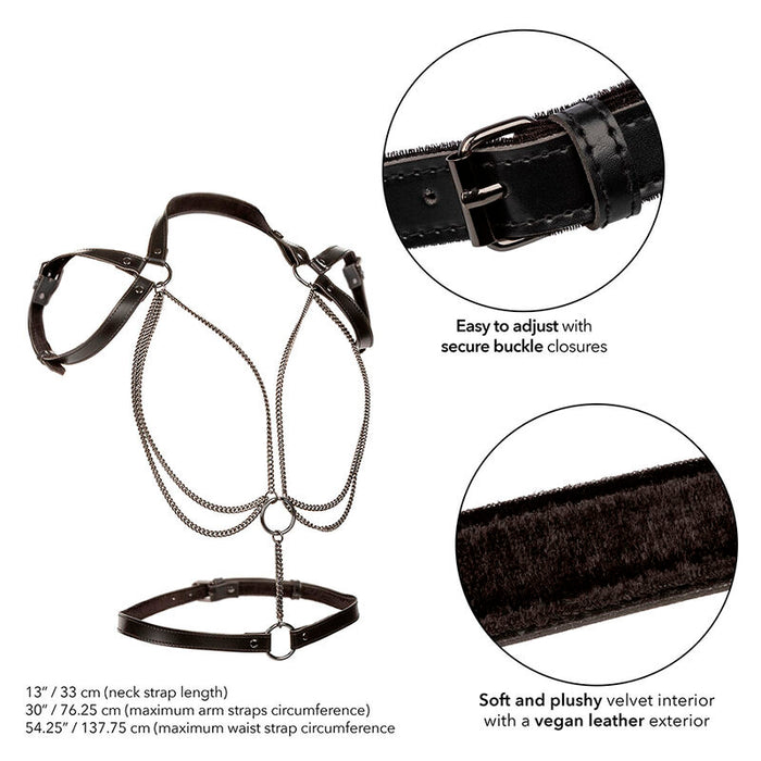 Calexotics - Euphoria Arnés Estilo Cabestro Con Múltiples Cadenas Premium Talla Plus