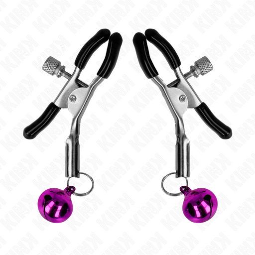 Kink - Pinzas Para Pezones Con Campanilla Violeta 6 Cm