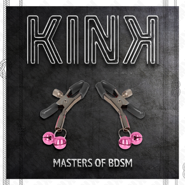Kink - Pinzas Para Pezones Con Doble Campanilla Rosa 6 Cm