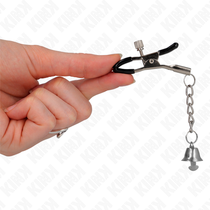Kink - Pinzas Para Pezones Con Colgante De Campana Plateado 6 Cm