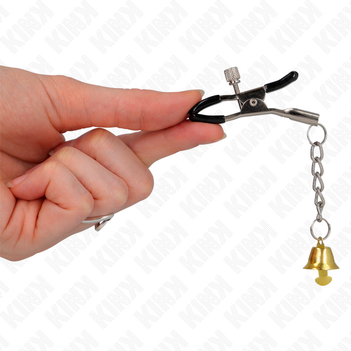 Kink - Pinzas Para Pezones Con Colgante De Campana Dorado 6 Cm