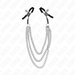 Kink - Pinzas Para Pezones Con Triple Cadena Plateado 20/23/28 Cm