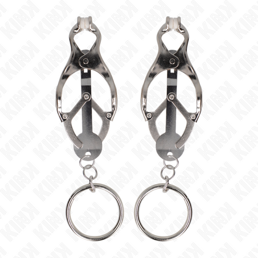 Kink - Pinzas Para Pezones Estilo Japonés Con Aros Plateado