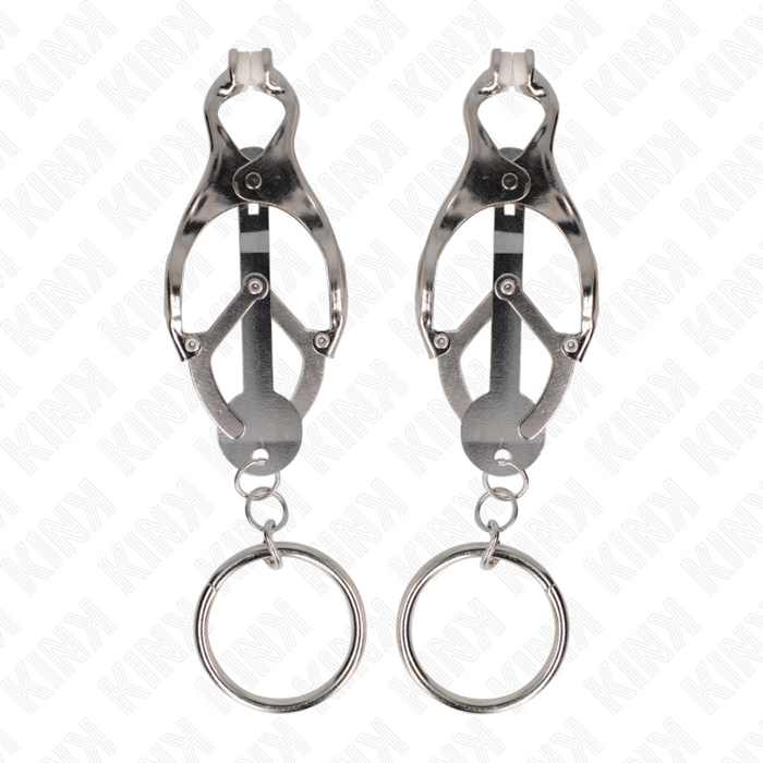 Kink - Pinzas Para Pezones Estilo Japonés Con Aros Plateado
