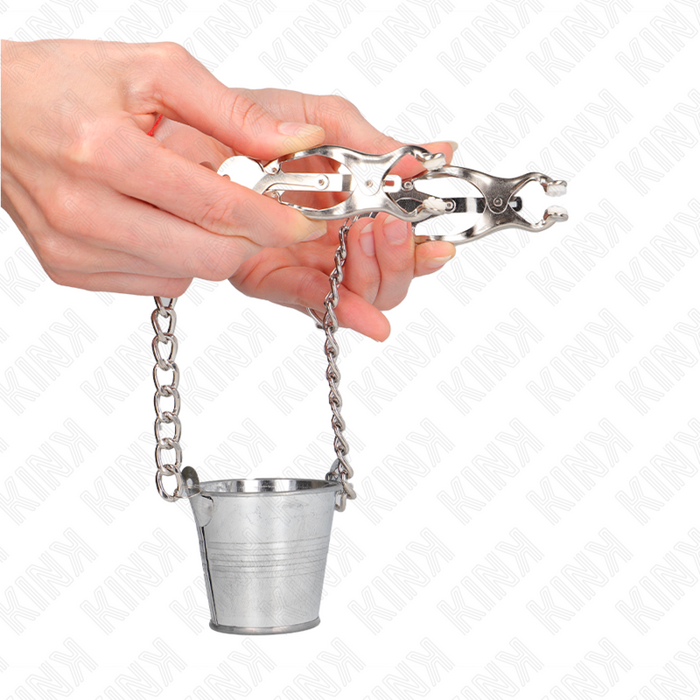 Kink - Pinzas Para Pezones Con Cubo Plateado