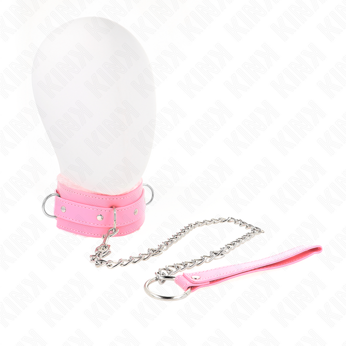 Kink - Collar Con Correa 65 Cm Con Restricciones Rosa Ajustable 36-42 Cm X 5.5 Cm