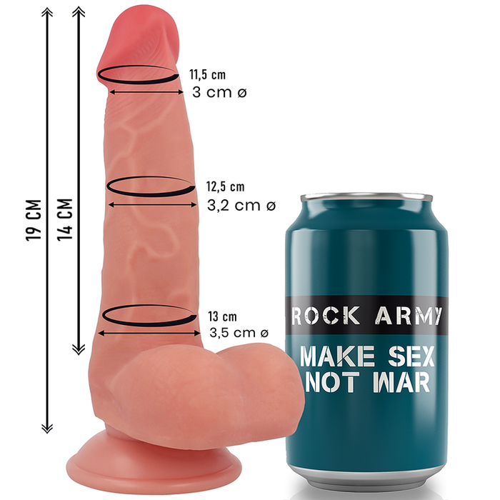Rockarmy - Fox Dildo Realista Ddual Density Liquid Silicone 19 Cm -o- 3.2 Cm