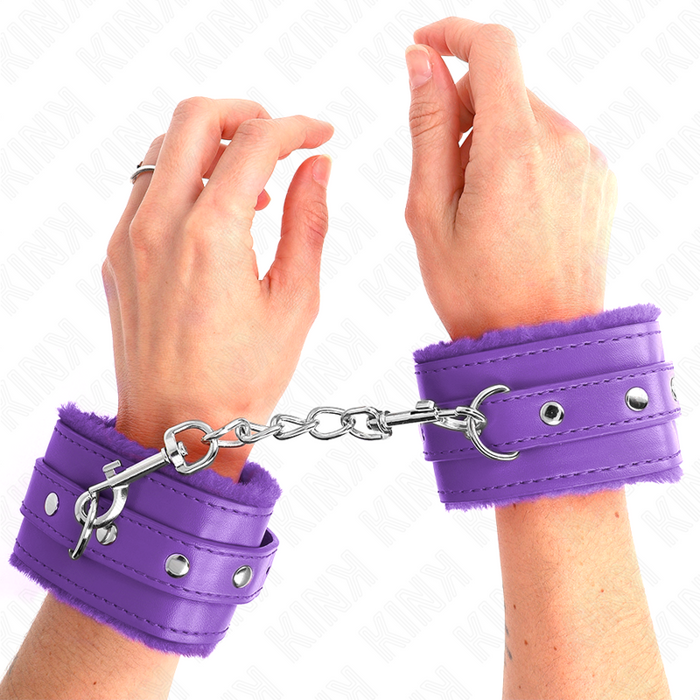 Kink - Muñequeras Forradas Premium Violeta Con Correa Violeta Ajustable 17-29 Cm X 6 Cm