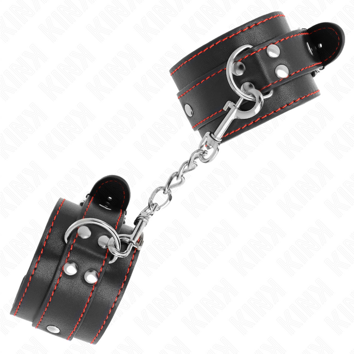 Kink - Muñequeras Negro Con Detalles En Rojo Ajustable 20-28 Cm X 5.5 Cm