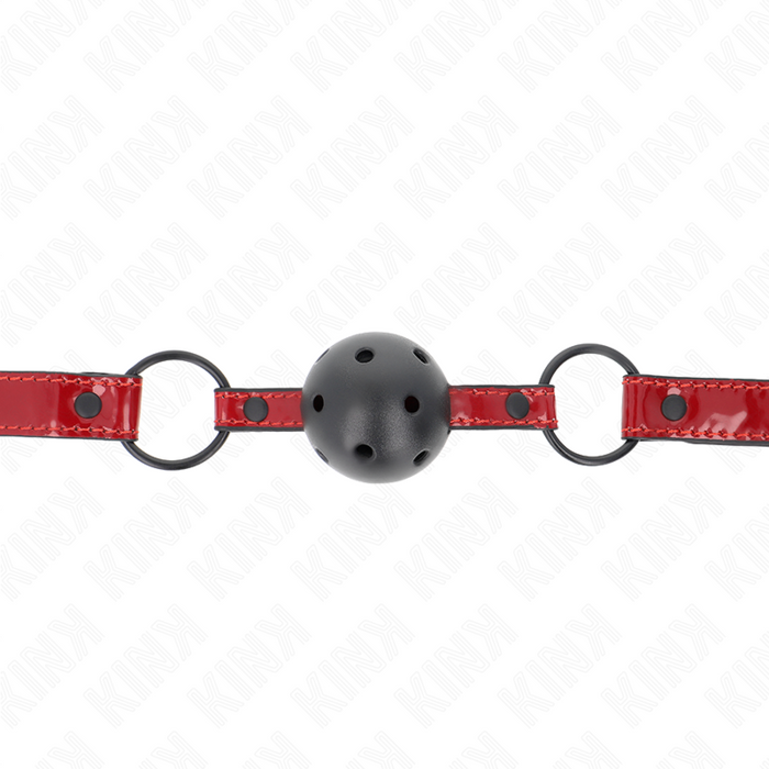 Kink - Mordaza De Bola 4.5 Cm De Polipiel Brillante 63.5 X 2 Cm Ajustable 41 X 59 Cm