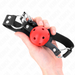 Kink - Mordaza De Bola 4 Cm Transpirable Con Doble Remache Rojo 62 X 2.5 Cm Ajustable 42-58 Cm
