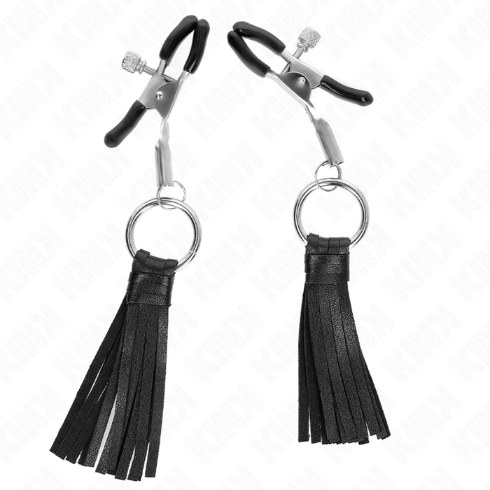 Kink - Pinzas Para Pezones Con Borlas De Polipiel 6 Cm