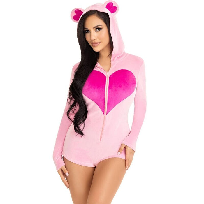 Leg Avenue - Body Osito Terciopelo Rosa M