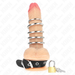 Kink - Anillo Pene Cuero Correa Con Cerradura 21 X 2 Cm Y 5 Anillos Metal De 3 Cm A 4 Cm