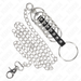 Kink - 7 Anillos Pene Metal 3.8 Cm A 5 Cm Conectados Con Polipiel Y Cadena Metal 100 Cm