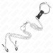 Kink - Anillo Pene Triple Metal Cromado 3 Cm A 4.5 Cm Con Cadena Metal 26 Cm Y Pinzas Para Pezones